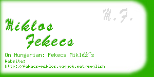 miklos fekecs business card